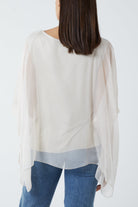 Lightweight Round Neck Sheer Blouse TOPMF2 WearAll