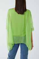 Lightweight Round Neck Sheer Blouse TOPMF2 WearAll