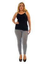 Womens Dogtooth Long Leggings Leggings WearAll