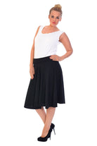 Flared Elastic Waist Skater Skirt Skirt WearAll