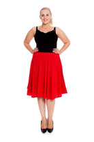 Flared Elastic Waist Skater Skirt Skirt WearAll