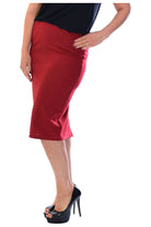 Plus Size Plain Ponte Pencil Skirt Skirt WearAll