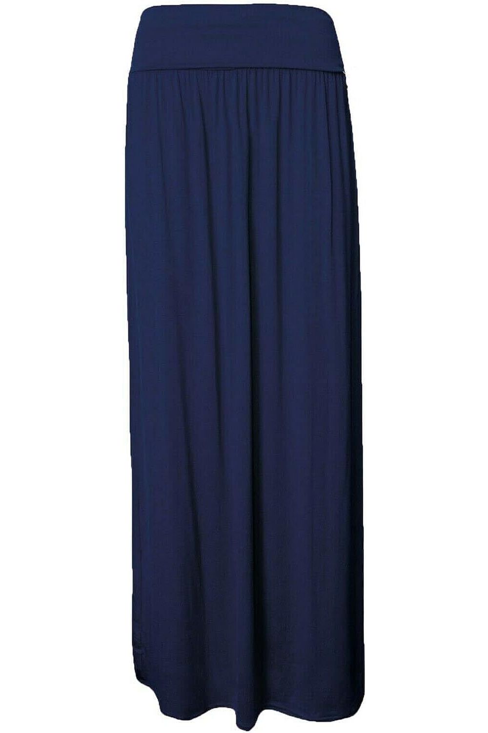 Plus Size Pleated Fold Over High Waist Gypsy Long Maxi Skirt