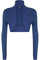 Long Sleeve Ribbed Bolero Shrug Tops WearAll Electric Blue 8-10