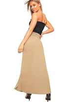 Pleated Fold Over High Waist Gypsy Long Maxi Skirt Skirt WearAll