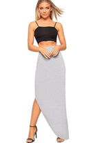 Side Split Slit Maxi Skirt