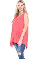 Sleeveless Hanky Hem Vest Top