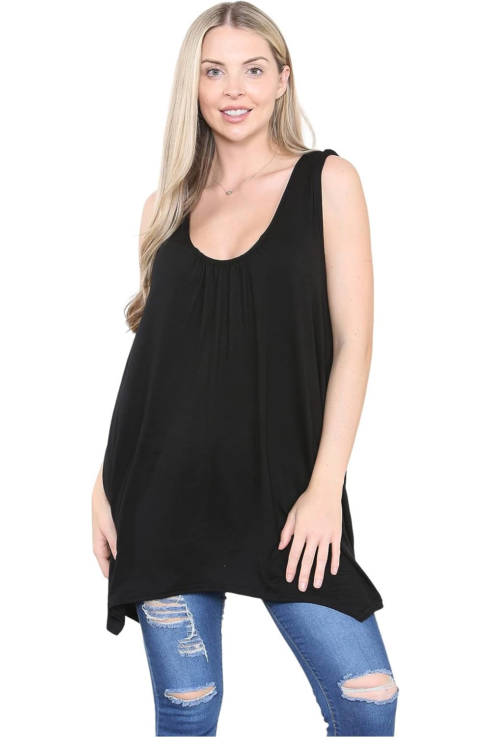 Sleeveless Hanky Hem Vest Top