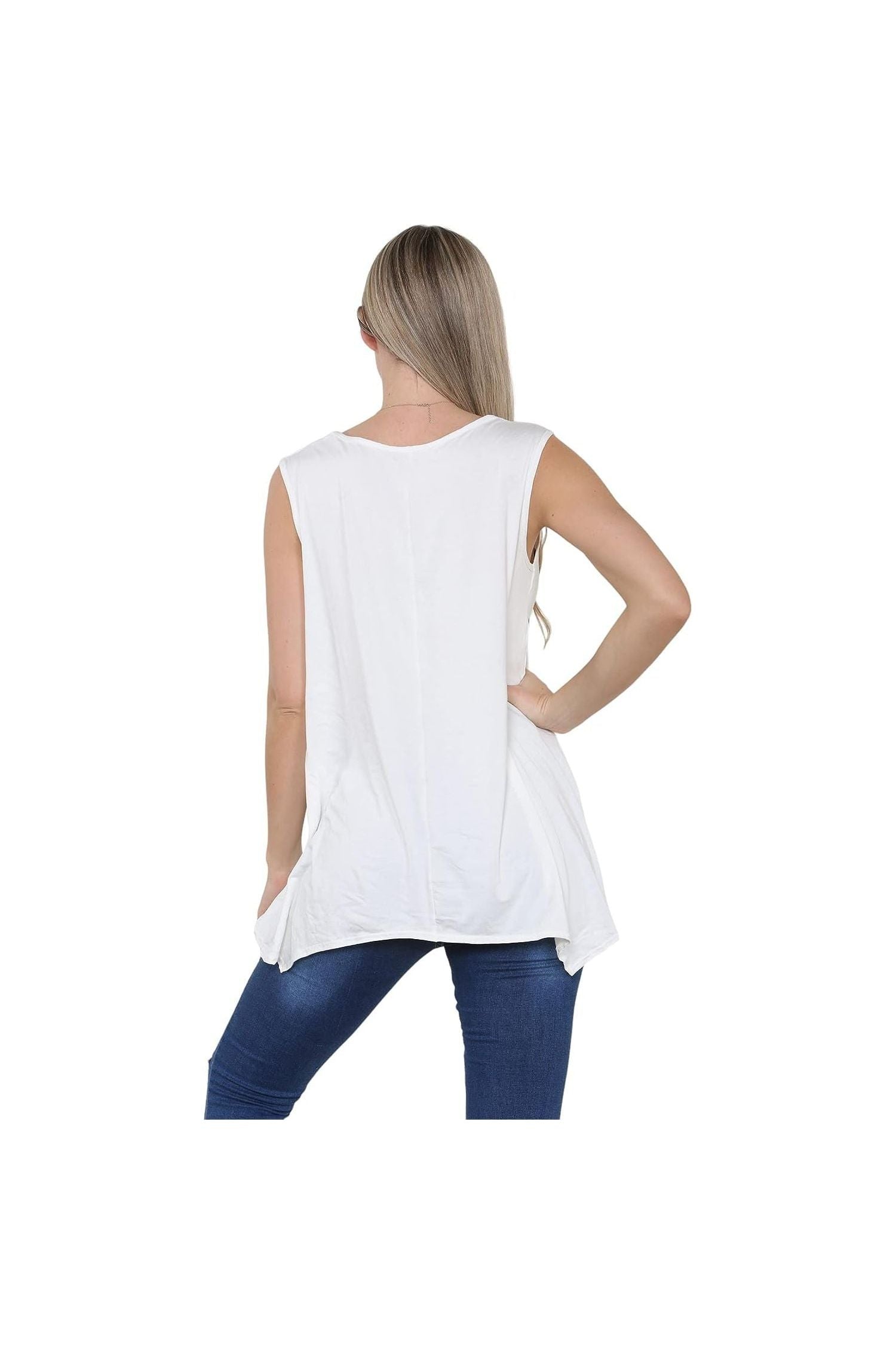 Sleeveless Hanky Hem Vest Top