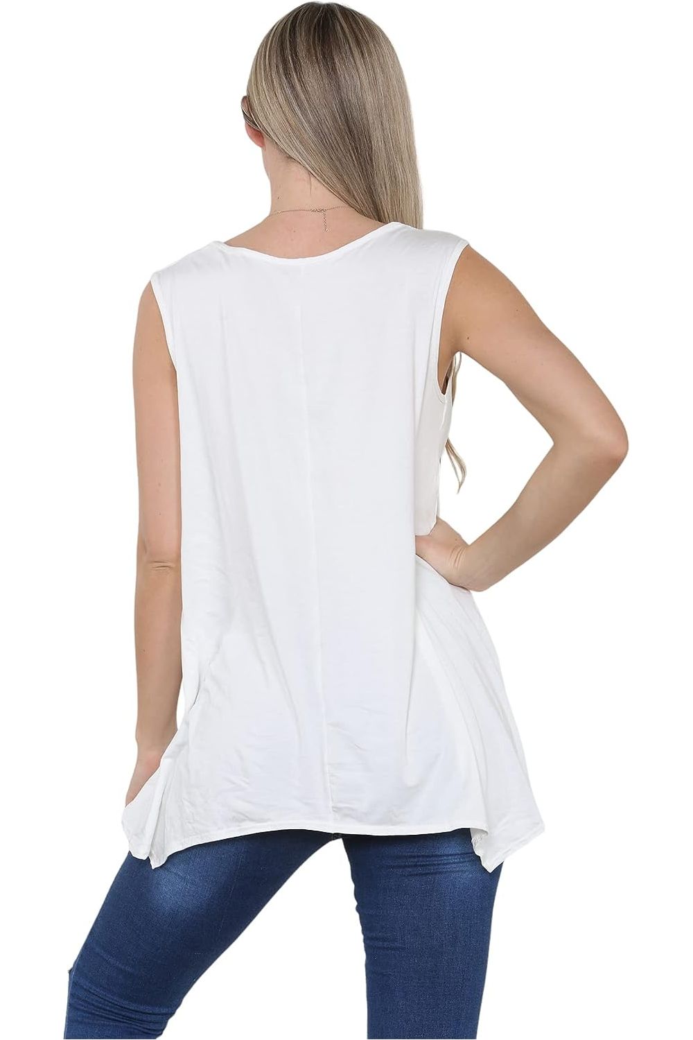 Sleeveless Hanky Hem Vest Top