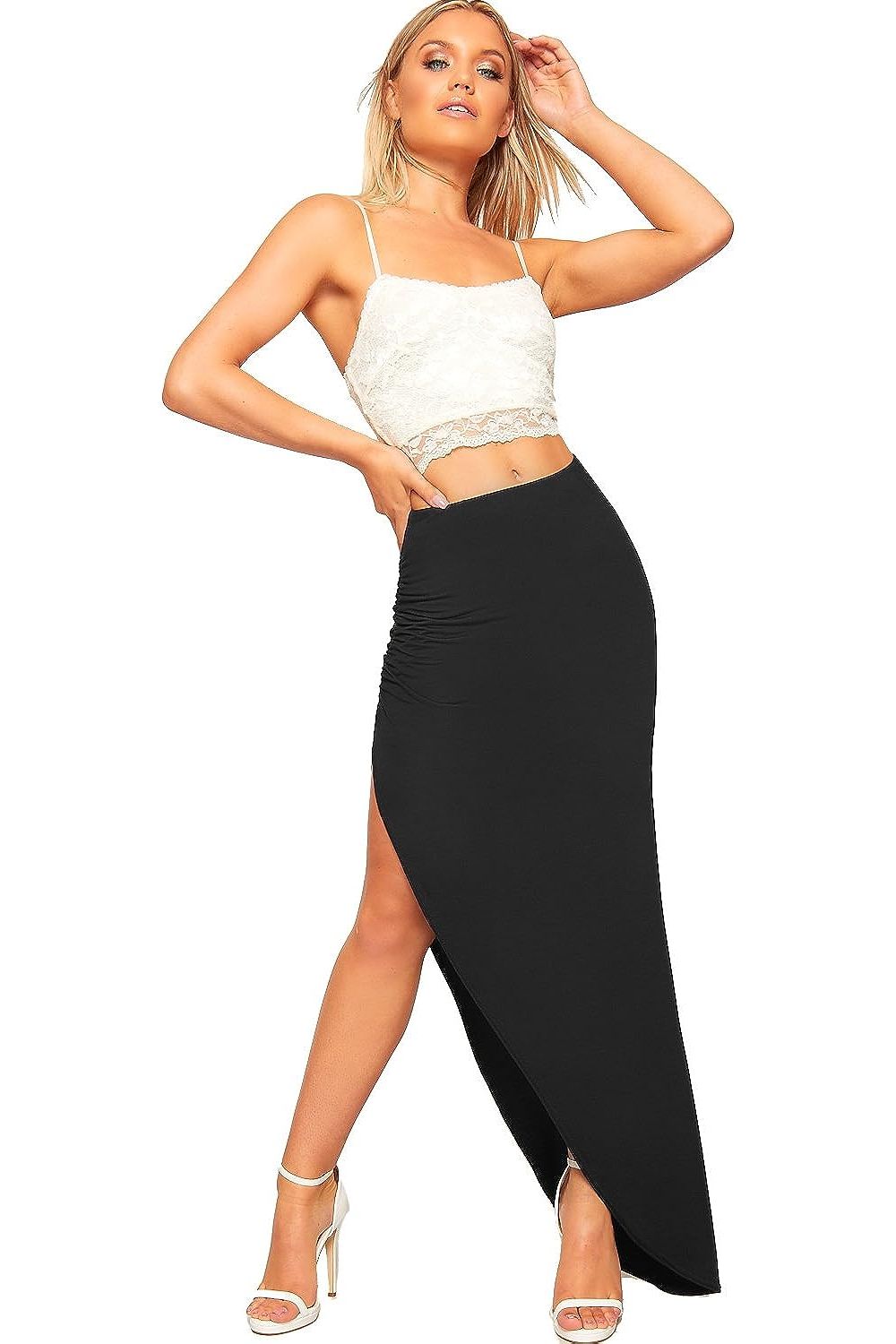 Side Split Slit Maxi Skirt