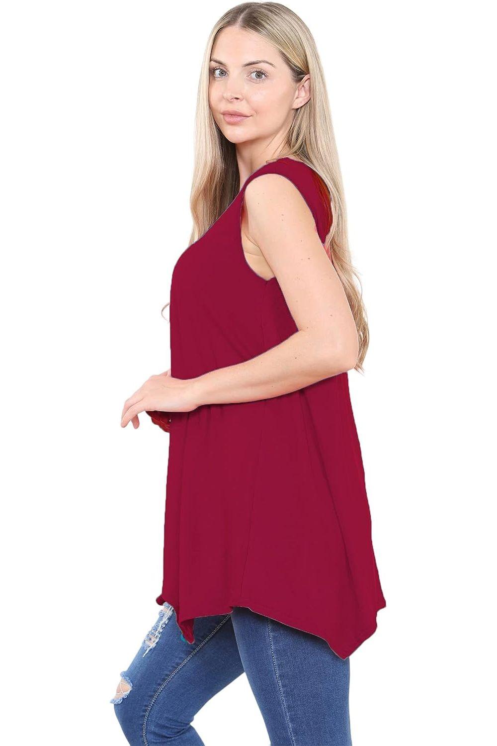 Sleeveless Hanky Hem Vest Top