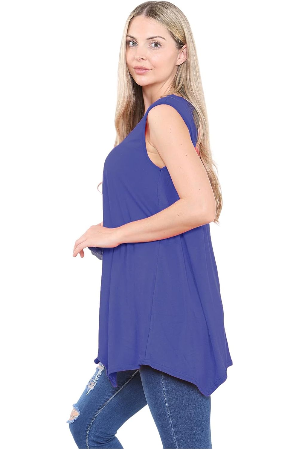 Sleeveless Hanky Hem Vest Top