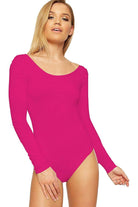 Annabelle Plain Long Sleeve Bodysuit Bodysuit WearAll Cerise 8-10