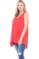 Sleeveless Hanky Hem Vest Top