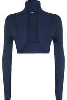 Long Sleeve Ribbed Bolero Shrug Tops WearAll Navy Blue 8-10