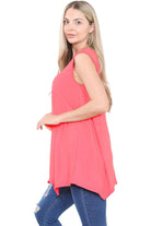 Sleeveless Hanky Hem Vest Top