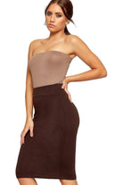 Bodycon Pencil High Waisted Midi Skirt Skirt WearAll