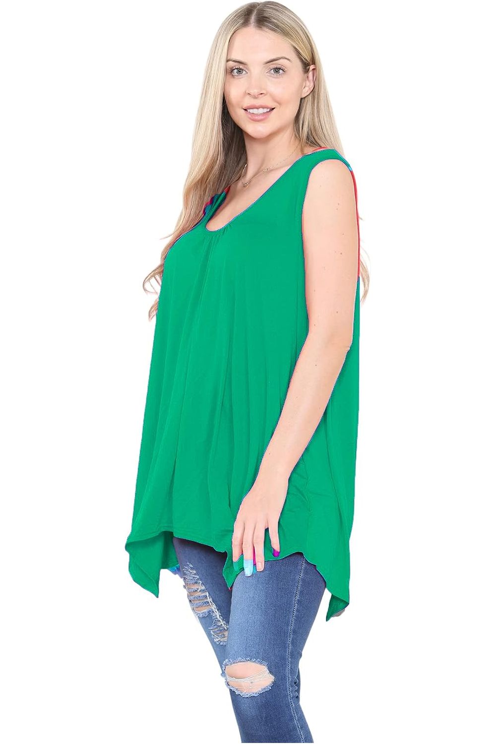 Sleeveless Hanky Hem Vest Top