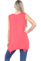 Sleeveless Hanky Hem Vest Top