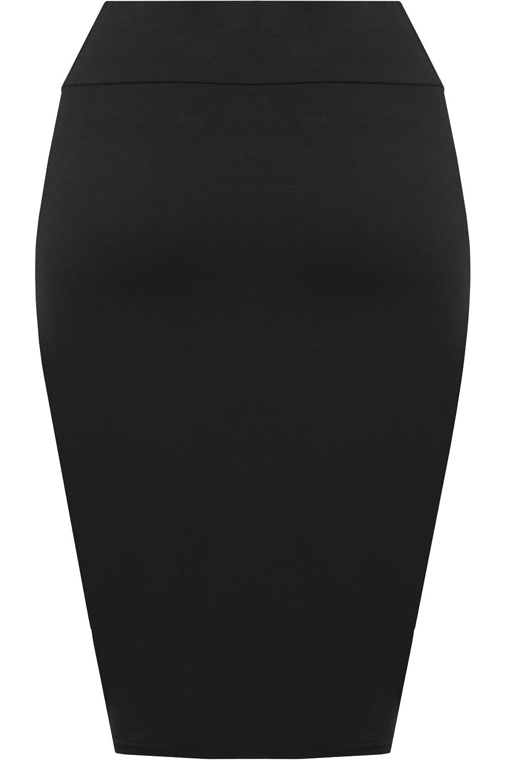 Bodycon Pencil High Waisted Midi Skirt Skirt WearAll Black 12-14