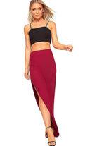 Side Split Slit Maxi Skirt