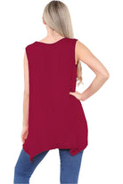 Sleeveless Hanky Hem Vest Top