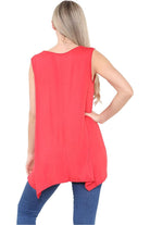 Sleeveless Hanky Hem Vest Top