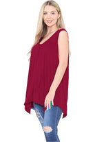 Sleeveless Hanky Hem Vest Top