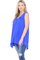 Sleeveless Hanky Hem Vest Top