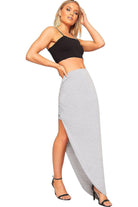 Side Split Slit Maxi Skirt