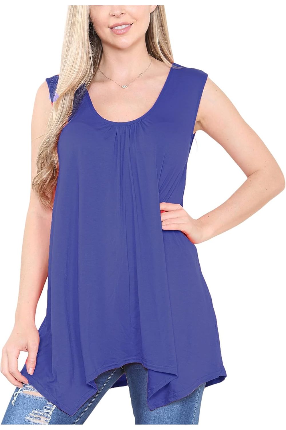 Sleeveless Hanky Hem Vest Top