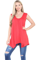 Sleeveless Hanky Hem Vest Top