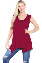 Sleeveless Hanky Hem Vest Top