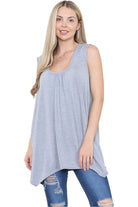 Sleeveless Hanky Hem Vest Top