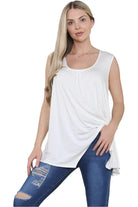 Sleeveless Hanky Hem Vest Top