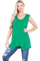 Sleeveless Hanky Hem Vest Top