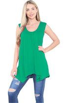 Sleeveless Hanky Hem Vest Top