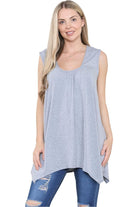 Sleeveless Hanky Hem Vest Top