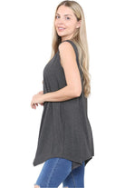 Sleeveless Hanky Hem Vest Top