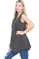 Sleeveless Hanky Hem Vest Top