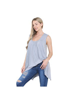 Sleeveless Hanky Hem Vest Top