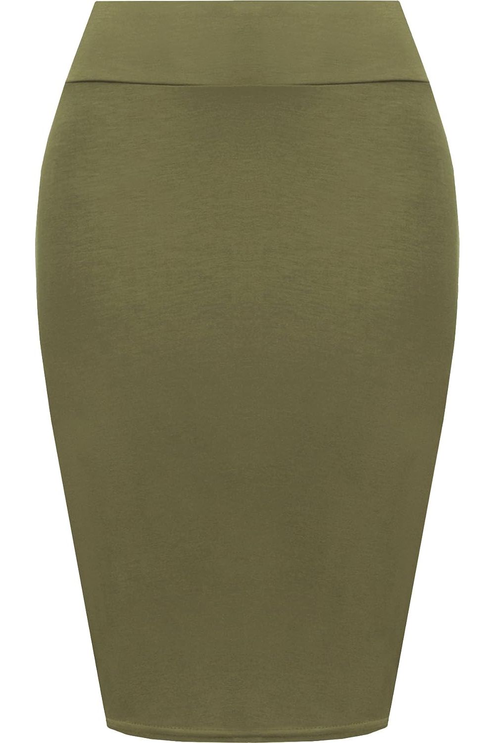 Bodycon Pencil High Waisted Midi Skirt Skirt WearAll Khaki 12-14