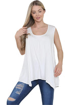 Sleeveless Hanky Hem Vest Top