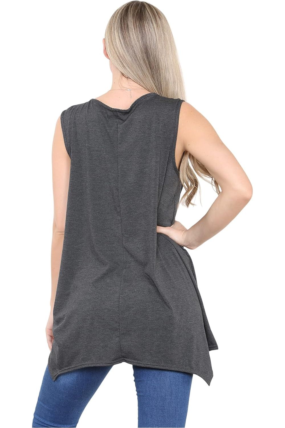 Sleeveless Hanky Hem Vest Top