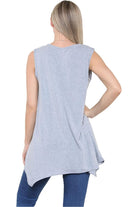 Sleeveless Hanky Hem Vest Top