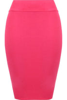 Bodycon Pencil High Waisted Midi Skirt Skirt WearAll Cerise 12-14