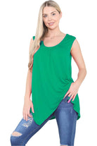 Sleeveless Hanky Hem Vest Top