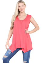 Sleeveless Hanky Hem Vest Top