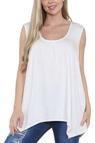 Sleeveless Hanky Hem Vest Top